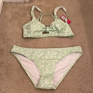 NWT Xhilaration Mint Green Floral Bikini